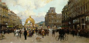 Mi-careme a Paris by Luigi Loir Oil Painting