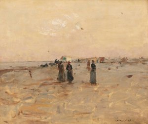 On The Beach by Luigi Loir Oil Painting