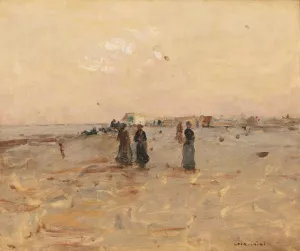 On The Beach by Luigi Loir Oil Painting