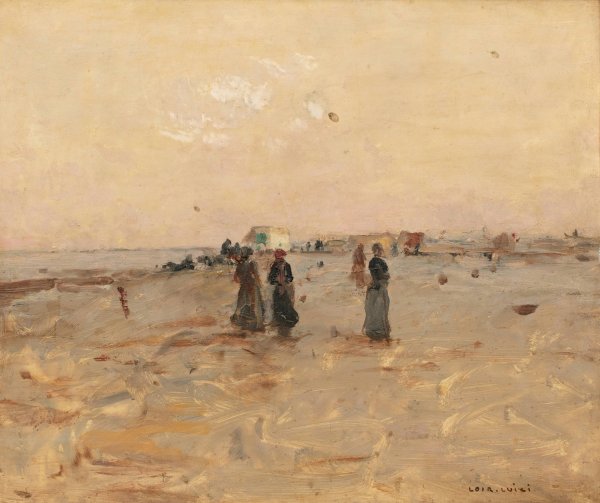 Main Product Photo of On The Beach Painting by Luigi Loir