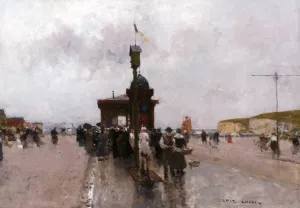 On the Quai in Le Havre Oil painting by Luigi Loir