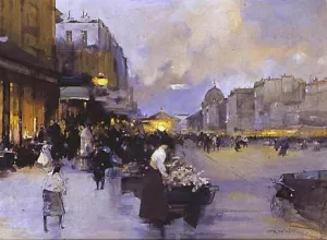 Paris, Morning by Luigi Loir - Oil Painting Reproduction