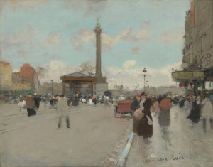 Place de la Bastille, Paris by Luigi Loir Oil Painting