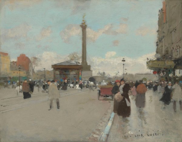 Main Product Photo of Place de la Bastille, Paris Painting by Luigi Loir