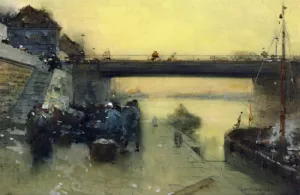 Return of the Fishermen to Boulogne by Luigi Loir Oil Painting