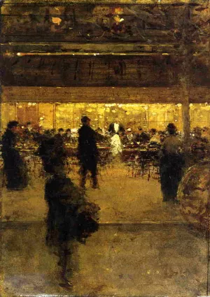 The Night Cafe Oil painting by Luigi Loir