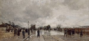 Un coin de Bercy pendant l'inondaton by Luigi Loir Oil Painting