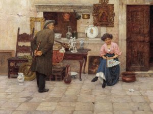 Der Kunstliebhaber by Luigi Pastega Oil Painting