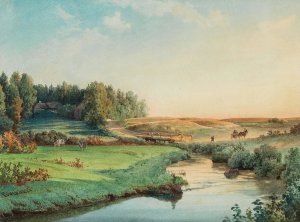 A view of the surroundings of Saint Petersburg by Luigi Premazzi Oil Painting