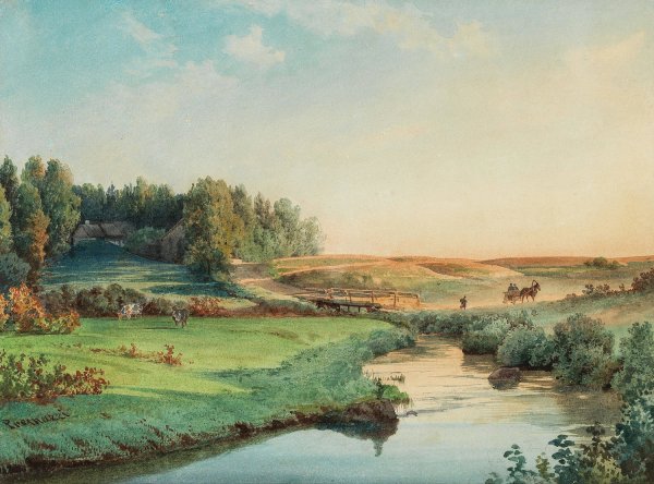 A view of the surroundings of Saint Petersburg by Luigi Premazzi - Hand-Painted Oil Painting Reproduction