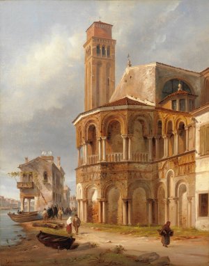 The Church Of Santi Maria E Donato In Murano by Luigi Querena Oil Painting