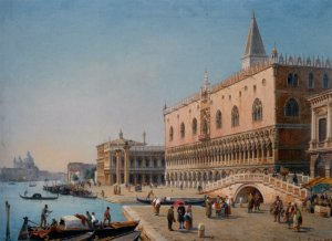 The Doges Palace Oil painting by Luigi Querena
