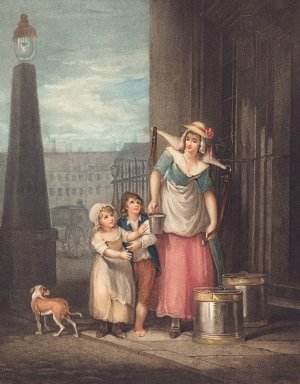 Milk Below Maids by Luigi Schiavonetti Oil Painting