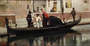 Figure su gondola Oil painting by Luigi Sorio
