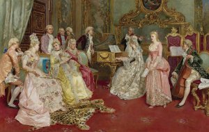 A musical recital by Luis Alvarez Catala Oil Painting