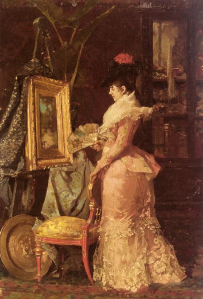 Main Product Photo of Admirando El Cuadro Painting by Luis Alvarez Catala