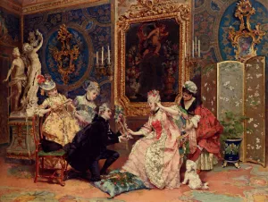 Dressing For The Ball Oil painting by Luis Alvarez Catala
