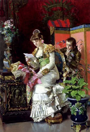 Indiscretion Oil painting by Luis Alvarez Catala