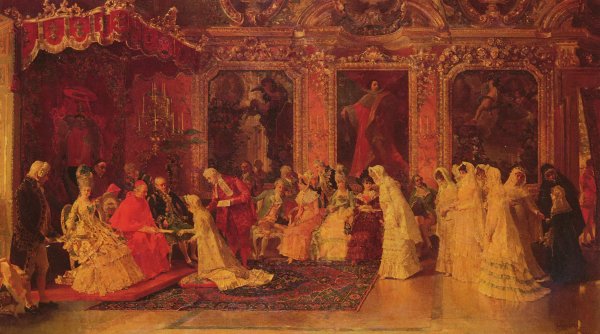 Main Product Photo of Princess Borghese Bestowing Dowries Painting by Luis Alvarez Catala