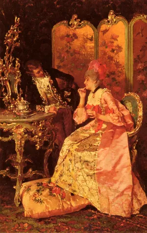The Flirtation by Luis Alvarez Catala Oil Painting