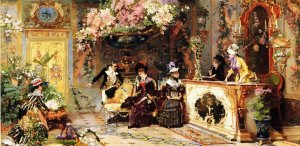 The Flower Shop by Luis Alvarez Catala Oil Painting