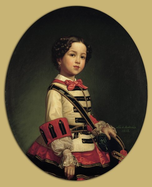 Cristina de Roncali y Gaviria, the Little Marquise of Roncali  by Luis De Madrazo Y Kuntz - Hand-Painted Oil Painting Reproduction