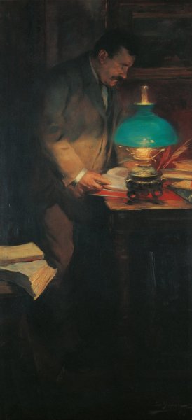 Portrait of the Art Critic and Writer Raimon Casellas by Luis Graner I Arrufi Oil Painting