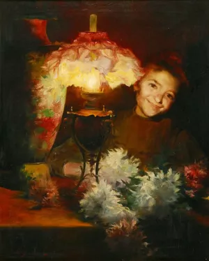 Nina con Lampara painting by Luis Graner