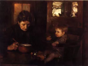 Retrato Madre con su Hijo by Luis Graner Oil Painting