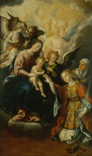 The Mystical Betrothal of Saint Catherine of Alexandria by Luis Juarez Oil Painting