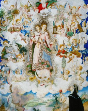 The Virgin of the Rosary with Saint Catherine of Alexandria and Saint Catherine of Sienna by Luis Lagarto Oil Painting