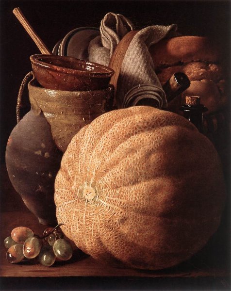 Main Product Photo of Still-Life with Cantaloup Melon Painting by Luis Melendez