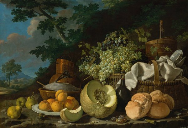 Main Product Photo of The Afternoon Meal  Painting by Luis Melendez