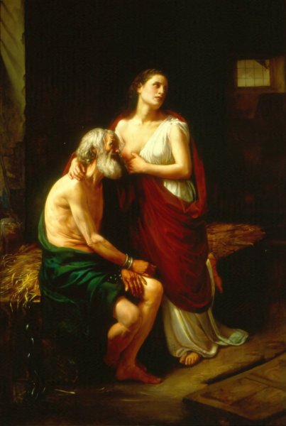 Main Product Photo of Roman Charity  Painting by Luis Monroy