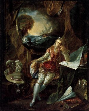 Self-Portrait in the Studio Oil painting by Luis Paret y Alcazar