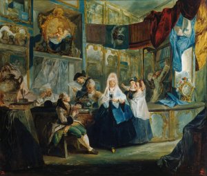 The Shop of anticuarian Geniani by Luis Paret y Alcazar Oil Painting