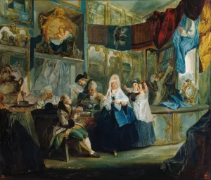 The Shop of anticuarian Geniani by Luis Paret y Alcazar Oil Painting
