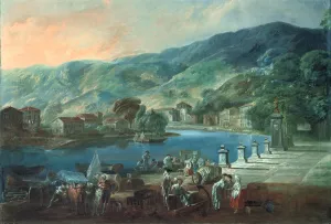 View of El Arenal in Bilbao by Luis Paret y Alcazar Oil Painting