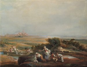 View of Fuenterrabia Oil painting by Luis Paret y Alcazar