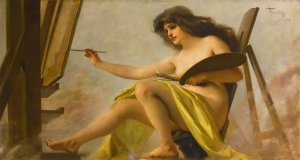 An Allegory Of Art by Luis Ricardo Falero Oil Painting
