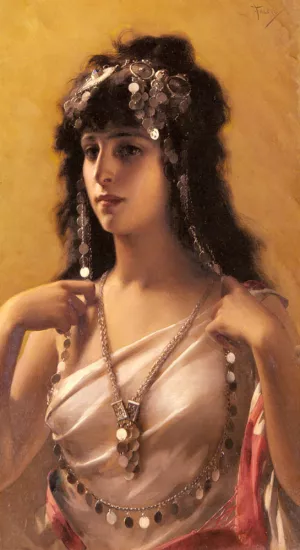 An Oriental Beauty by Luis Ricardo Falero - Oil Painting Reproduction