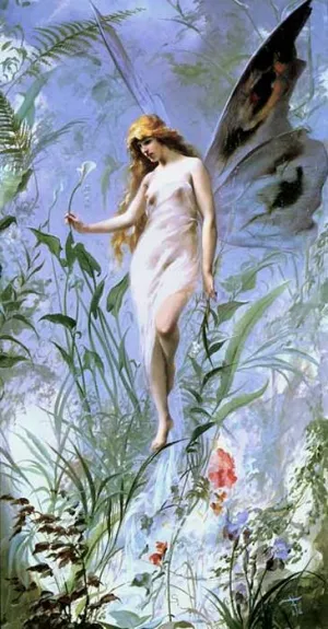 Lily Fairy by Luis Ricardo Falero Oil Painting