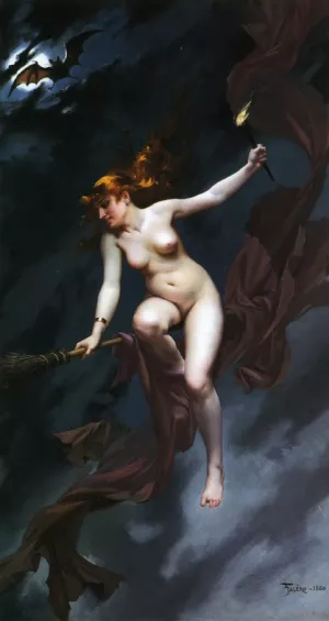 Muse of the Night by Luis Ricardo Falero - Oil Painting Reproduction