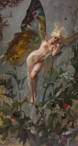 Main Product Photo of The Poppy Fairy  Painting by Luis Ricardo Falero