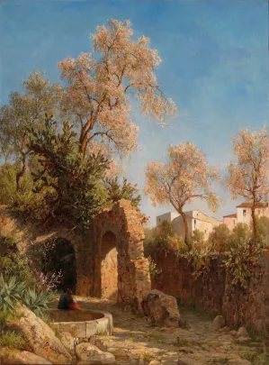 Bluhende Mandelbaume, Taormina Oil painting by Luise Begas-Parmentier