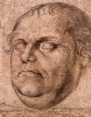 Portrait Sketch of the Dead Martin Luther Oil painting by Lukas Furtenagel