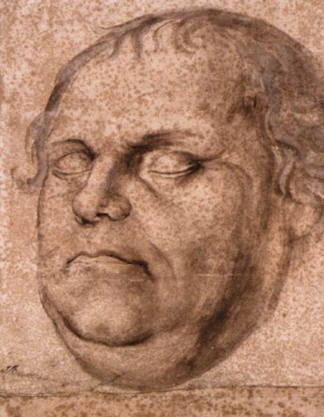 Portrait Sketch of the Dead Martin Luther by Lukas Furtenagel - Hand-Painted Oil Painting Reproduction