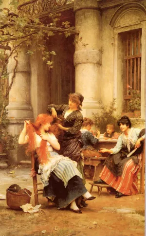 Alfresco by Luke Fildes - Oil Painting Reproduction