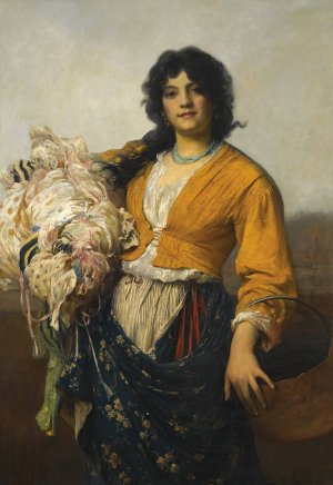The Remnants Gatherer by Luke Fildes Oil Painting