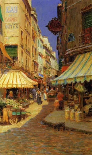 The Marketplace, Midday by Luther Emerson Van Gorder Oil Painting